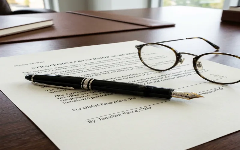 Fountain pen and formal letter document